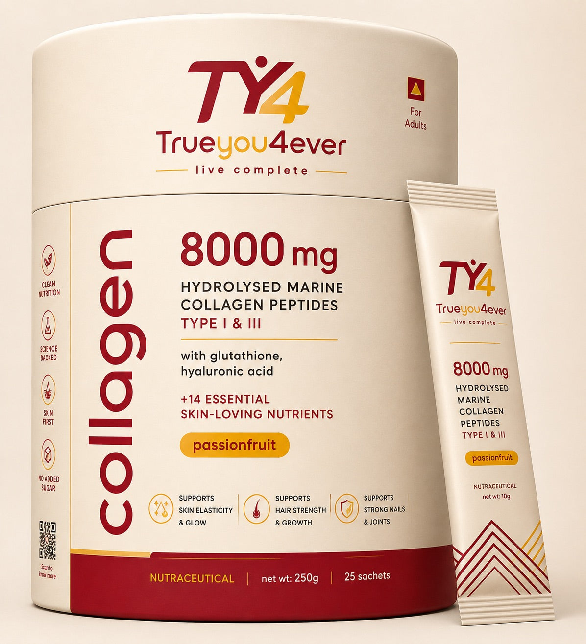 TrueYou4Ever Collagen |  Unflavoured Marine Collagen Peptides