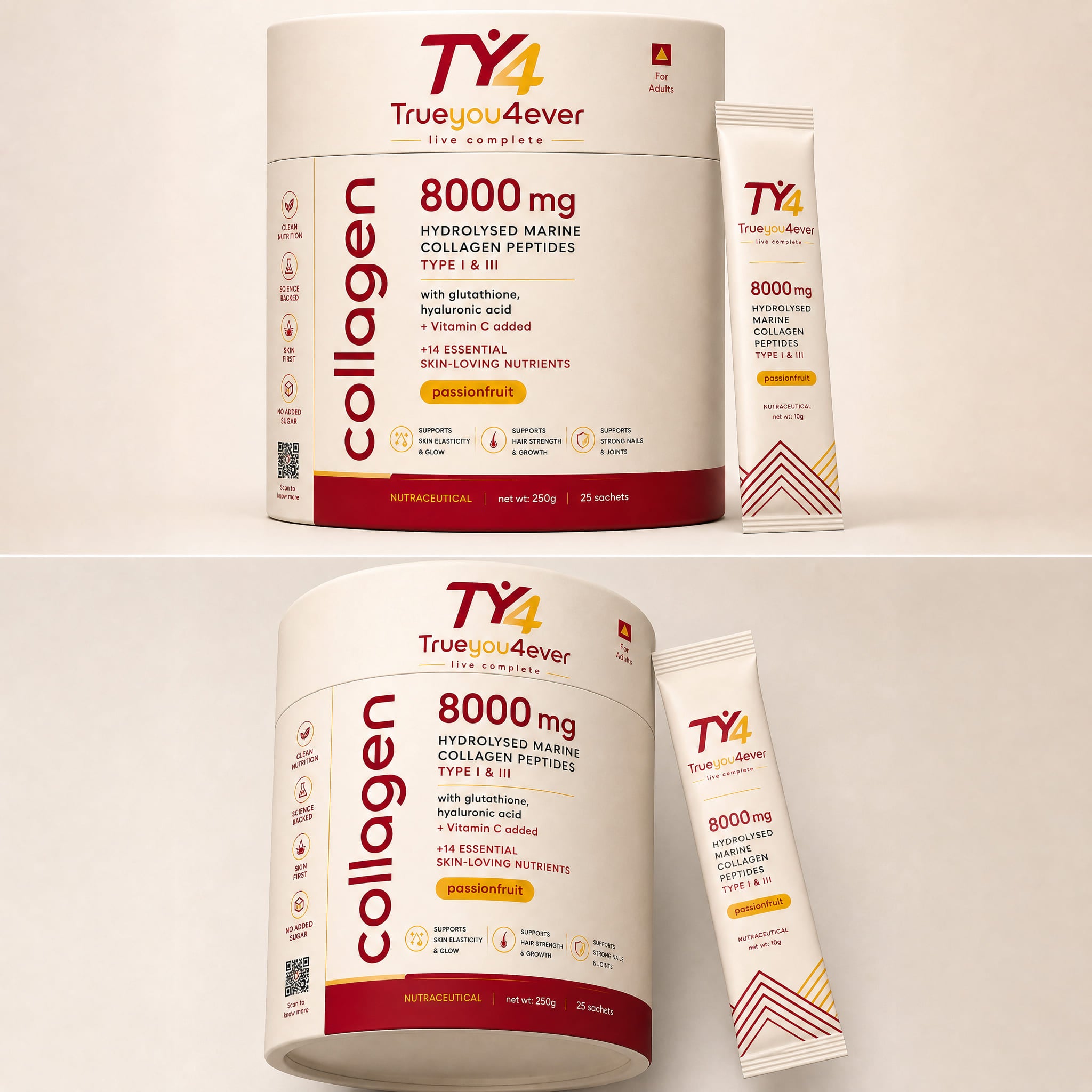 TrueYou4Ever Collagen |  Marine Collagen Peptides + Vitamin C
